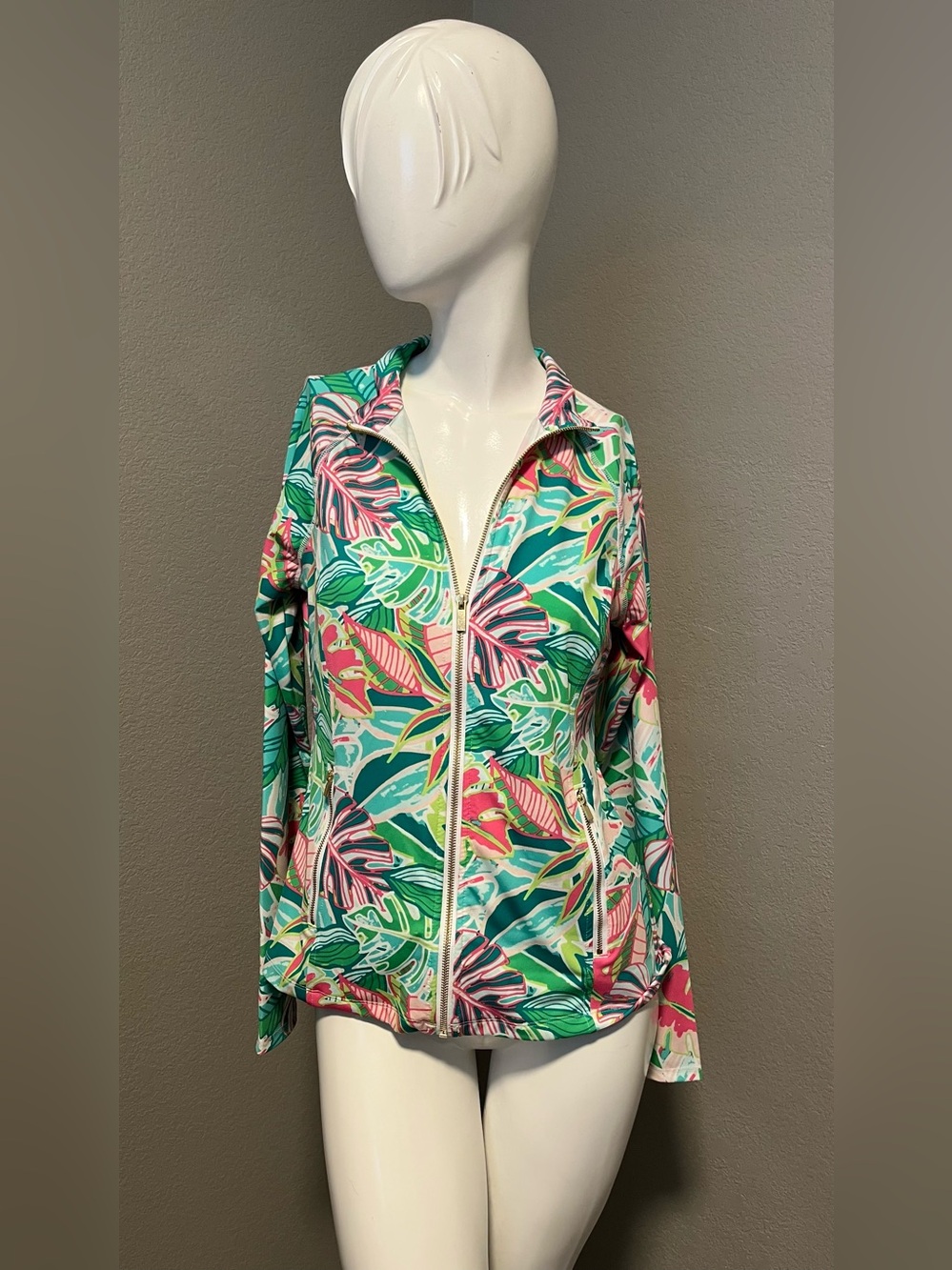 Sigrid Olsen Women’s Golf & Tennis Tropical Multicolor Full-Zip Jacket Size M